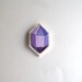 Purple geometric brooch hand embroidered faux gem
