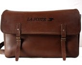 ORIGINAL vintage french real leather POSTMAN Workbag - Shabby Chic