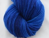 Fingering Weight, "Sapphire" Merino Wool Superwash Yarn, 4 oz, machine washable yarn