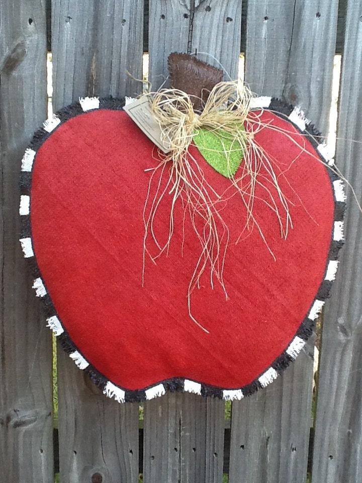 APPLE Burlap Door Hanger - Ready to ship