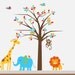 Shelf Tree Vinyl Wall Decal Nursery Tree Decal with Birds and Animals
