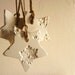 10 snowflake Christmas ornaments, white and pearl porcelain, star shaped