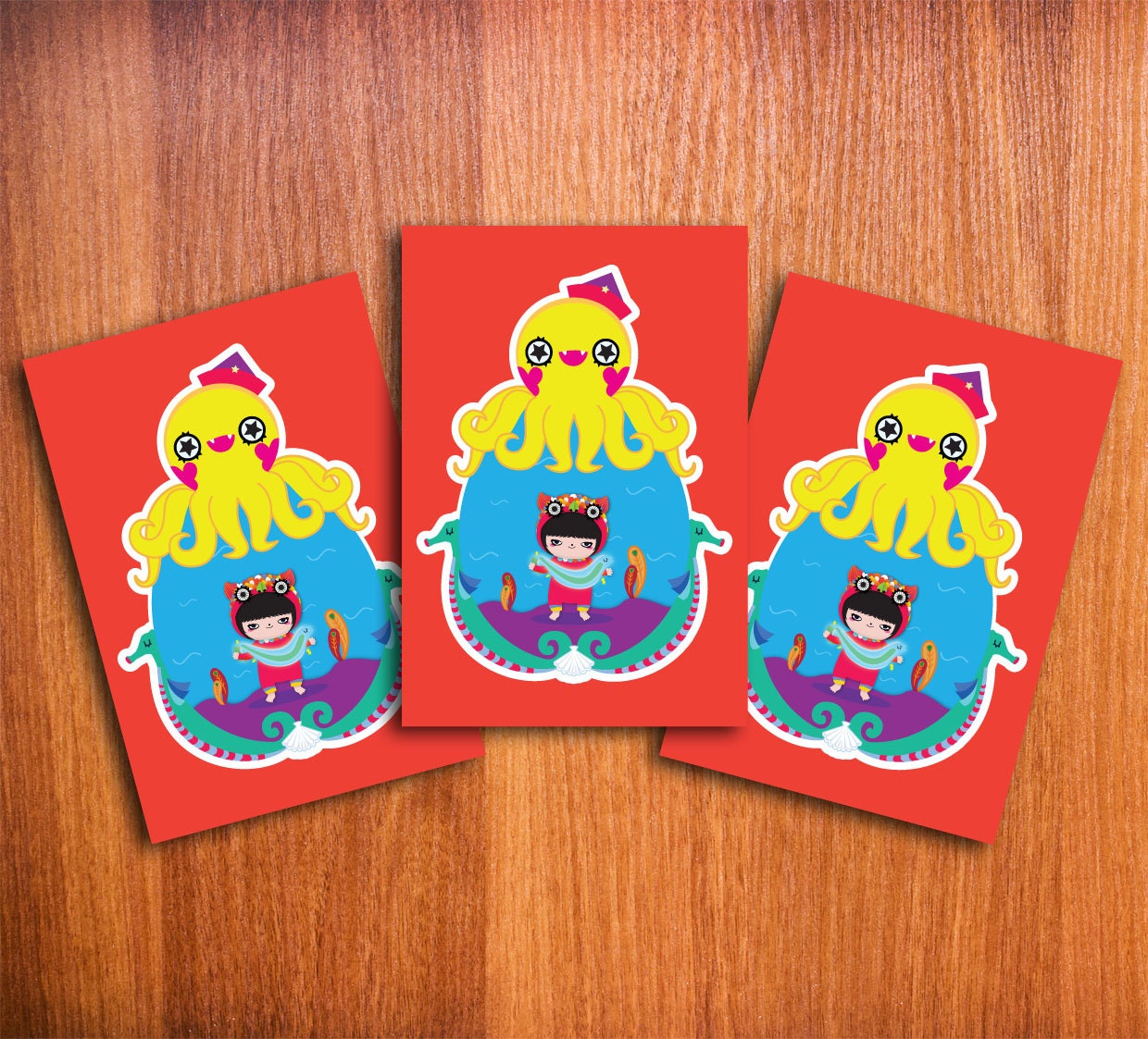 Xiao Yu Under the Sea Postcard set