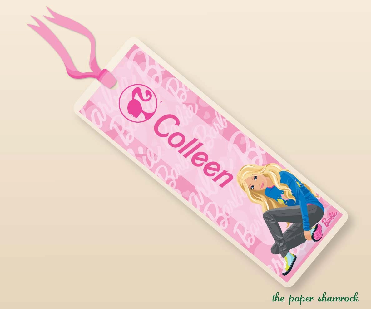 Barbie - Bookmark, Personalized Kids Bookmark, Personalized Bookmark, Kids Bookmark Il_570xn
