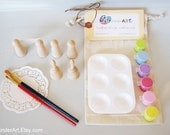 DIY Wooden Angels and Bells and Paint Kit (Pastel Colors) in a Bag Arts and Crafts for Kids Stocking Stuffer