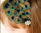 Peacock Feather Headband - Baby Headband - Newborn Feather Headband - Toddler Headband - Feather Hairpiece - Hair piece