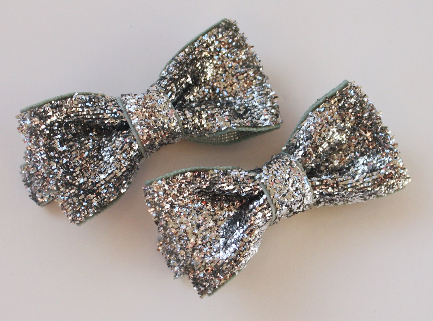 silver sparkly bow