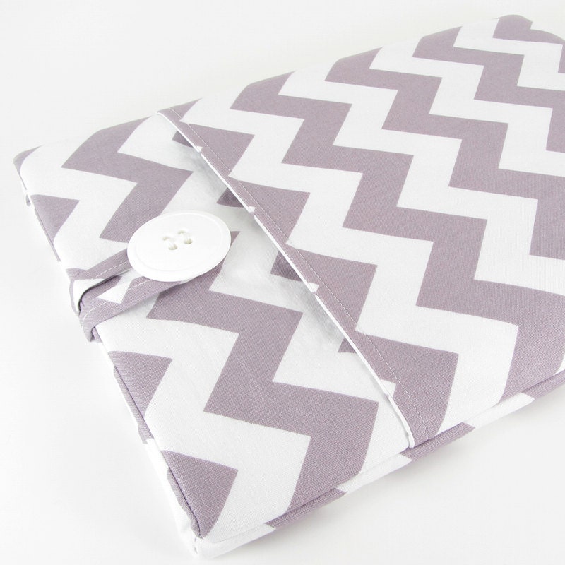 MacBook Pro Case, MacBook Pro Sleeve, MacBook Pro 13 Case, MacBook Pro 13 Sleeve, MacBook Pro Retina Case - White Gray Chevron
