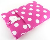 iPad Mini Case, iPad Mini Sleeve, iPad Mini Cover, Mini iPad Case, Padded, Pocket - Pink White Polka Dots