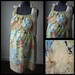Maternity Hospital Gown - Colorful Flower and Bird Print, Yellow Band. Removable Feather Flower Broach