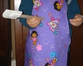 Girl's apron art smock purple Dora the Explorer