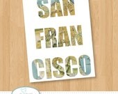 San Francisco, California Typography Map Digital Art Print