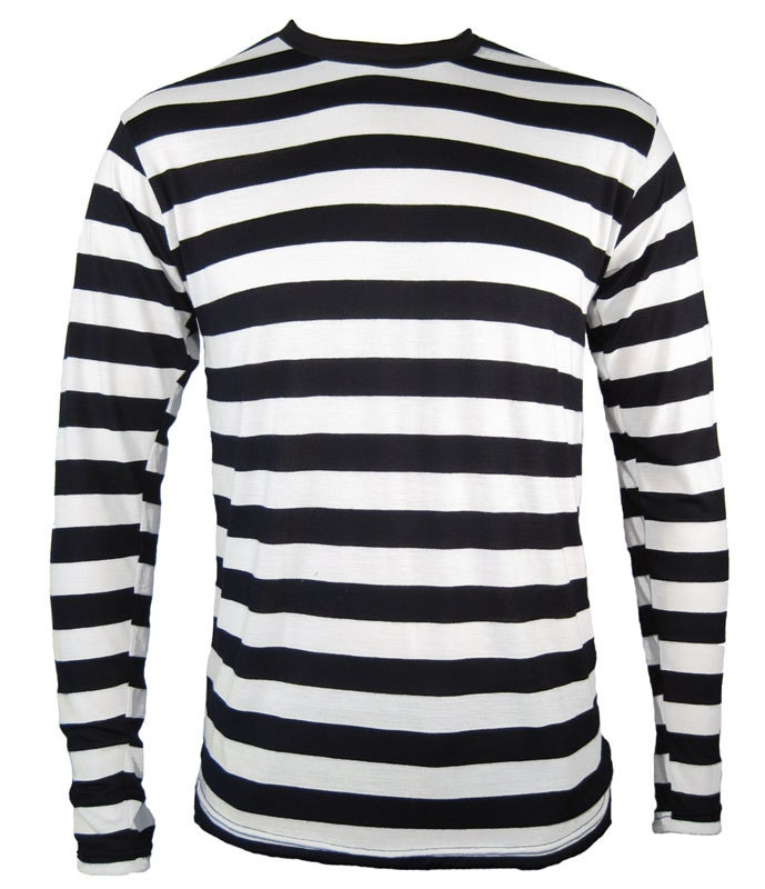 black white striped long sleeve t shirt