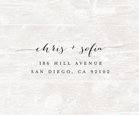 Custom Address Stamp, Self Inking Rubber Stamp, Pre-Inked, Calligraphy Stamp, Personalized Gift, Custom Address Rubber Stamp, Wedding Gift