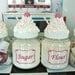 Fake Cupcake Soda Shop Topped Canisters Set of 4 - Each Jar Holds 58 ounces - You choose your labels