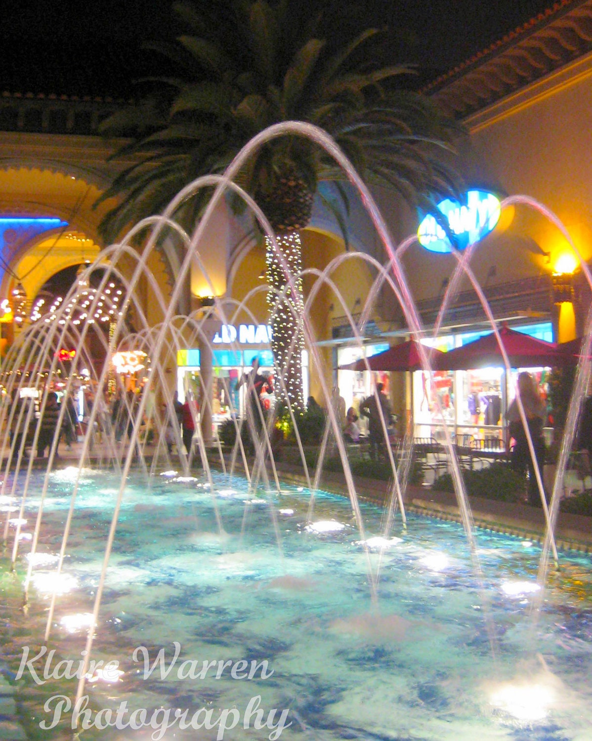 Blue Fountain, Irvine, California Photography Print By Klaire Warren 8X10 Matted 11X14 Inspirational Artwork for the Home