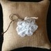 Sweet Burlap Wedding Ring Bearer Pillow (with white tulle flower)