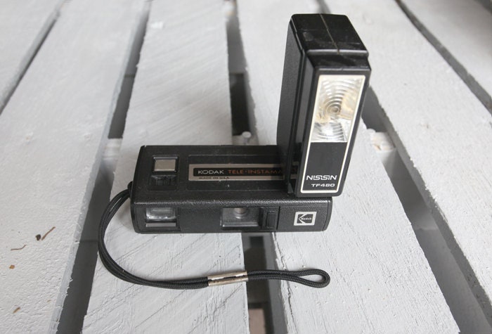 Kodak-Tele Instamatic Camera and Flash