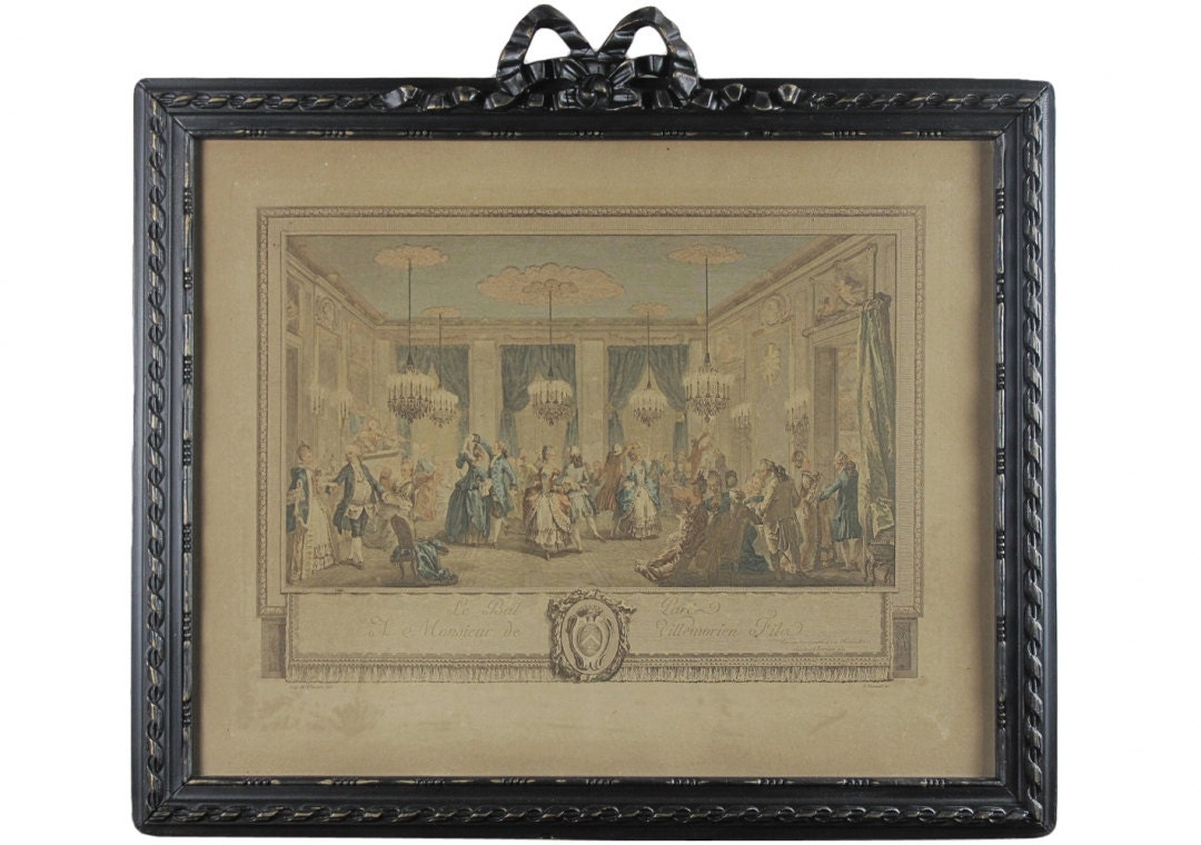 Lovely Framed French Aquatint Engraving, 18th Century, Very Well Preserved