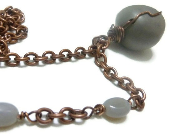 Sea Bean Necklace Grey Nickernut Tropical Seed Jewelry Beach Seed Pendant