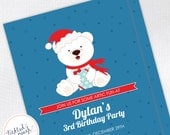 Polar Bear Birthday Party Invitation - Custom Kids / Childrens Birthday Invite Il_170x135