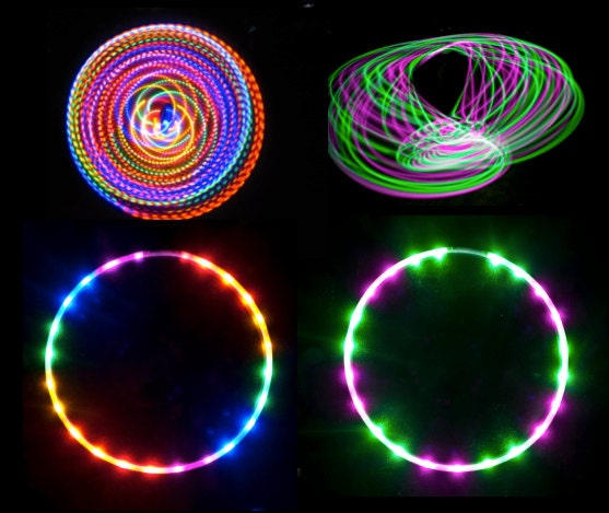 Free SHIPPING - Slice of Fusion - 2 Circuit LED Hula Hoop - Melon Slice and Fusion Hoops - 2 in 1
