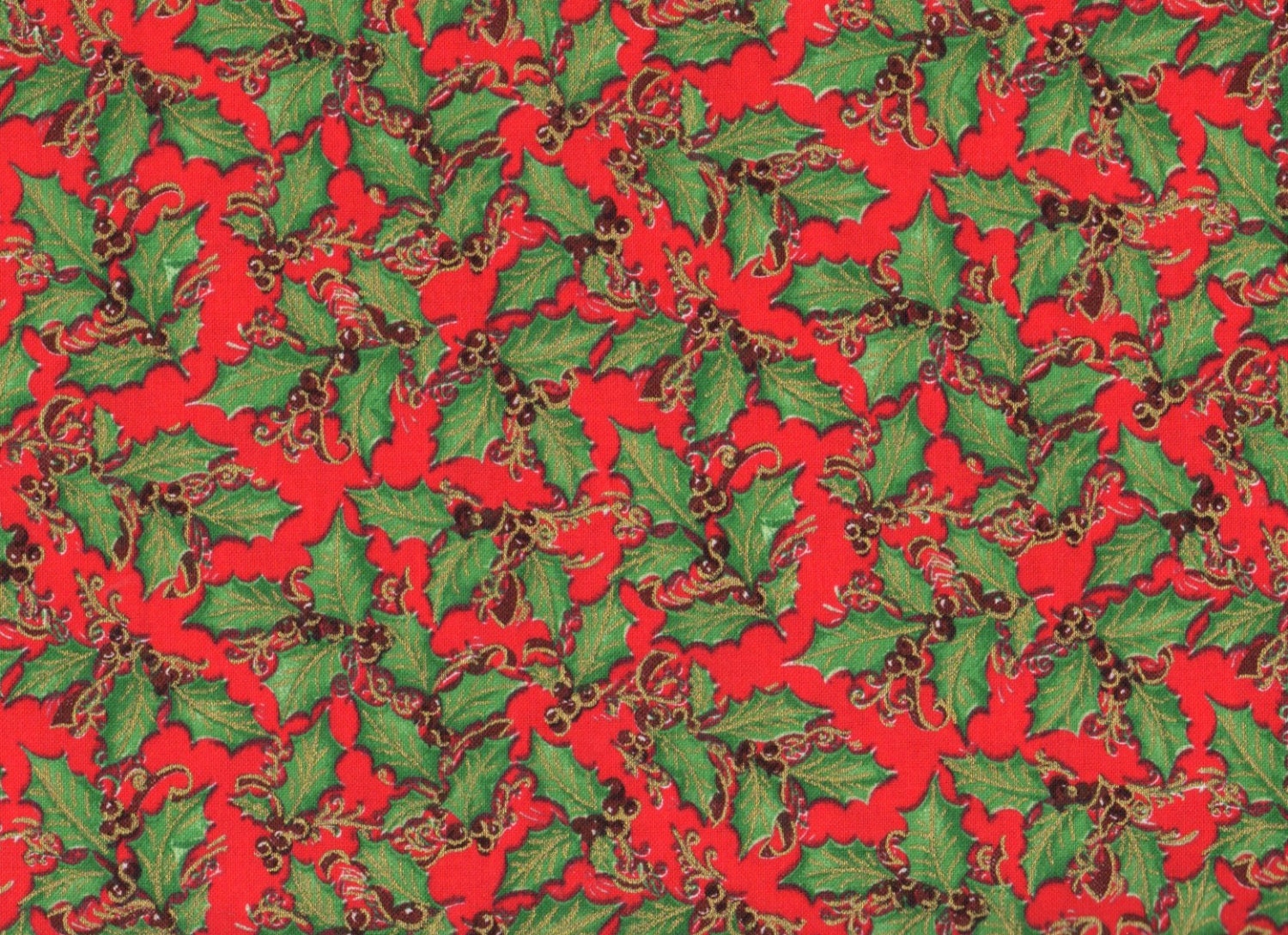 Red Christmas Fabric Holly Fabric Christmas By Thebusybeequilting 4673