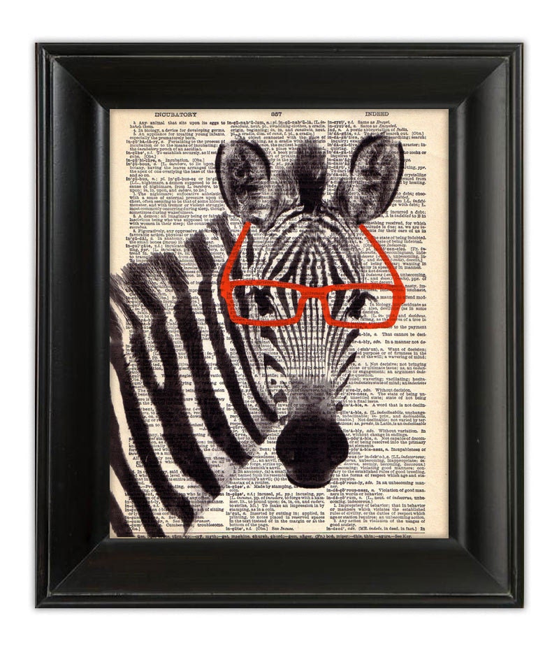 zebra wearing glasses