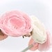 HUGE SALE - Ivory and Pink Lollipop Flower Headband Shabby Chic Flower Hair Accessory Women Headband Wedding Flower Girl Headpiece