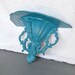 Ornate Teal Turquoise Shelf Upcycled Vintage Resin Shelf Mid Century Modern Tradtional Kitschy Decor