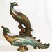 Vintage PEACOCK Pair // Chocolate Teal Gold // Art Deco Shabby Rat Pack Hollywood Mad Men RETRO Midcentury Modern MOD // 1950's 1960's
