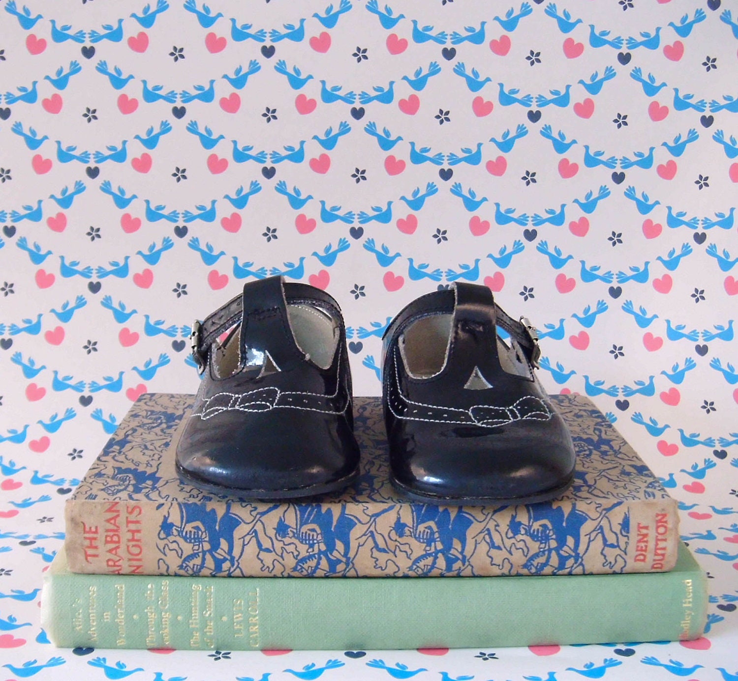 Vintage - Black Patent Leather Little Mary Jane Shoes