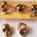 5pcs SKULL Beads PENDANT Gold Filled Golden Metal Skull Bead hole14x22x15mm 600-100