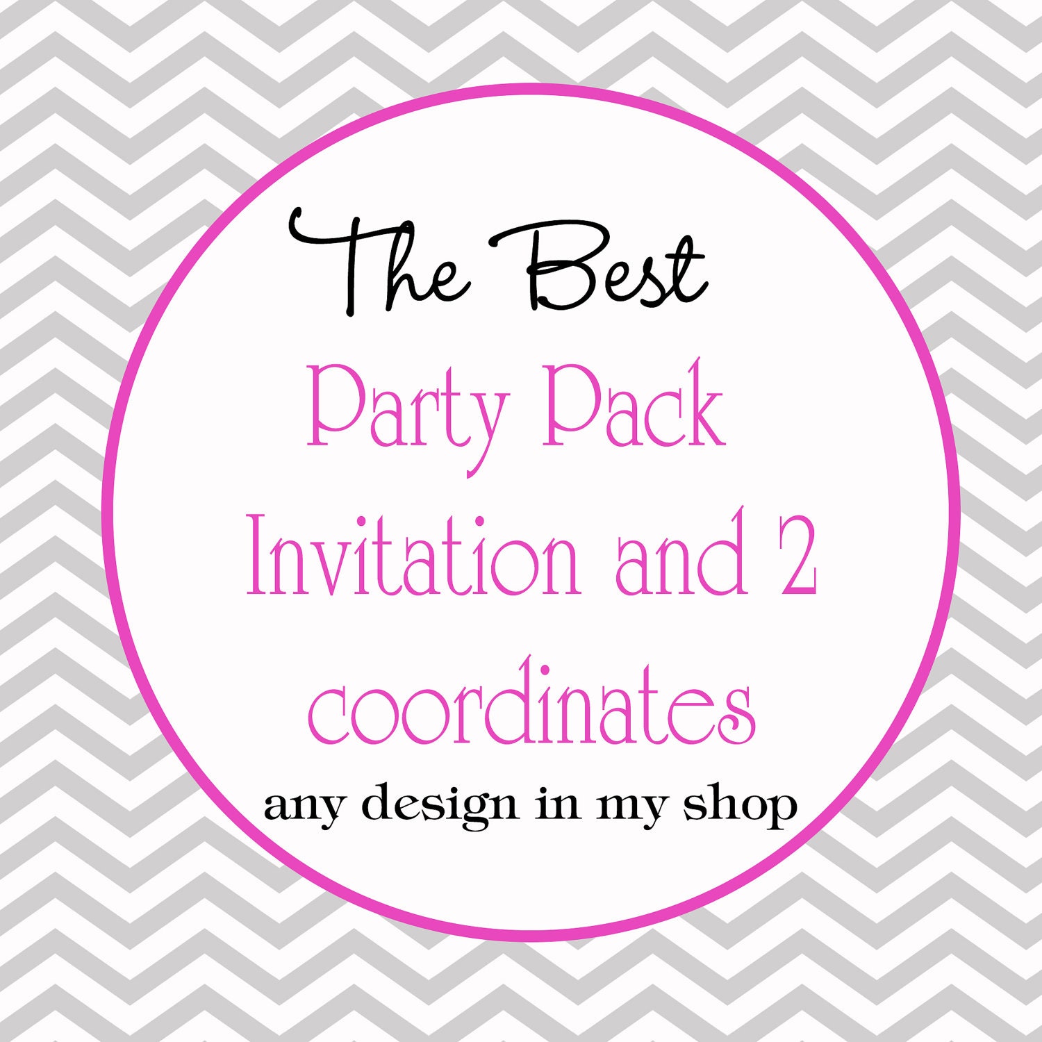 3 Piece Party Pack Invitation & 2 coordinating items - digital file, printable Il_570xn