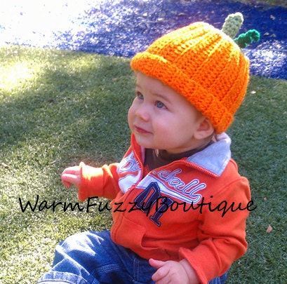 Baby Halloween Pumpkin Hat - Crochet Baby Newborn NB Girl Boy Costume Preemie Christmas Thanksgiving Photo Prop Winter Outfit