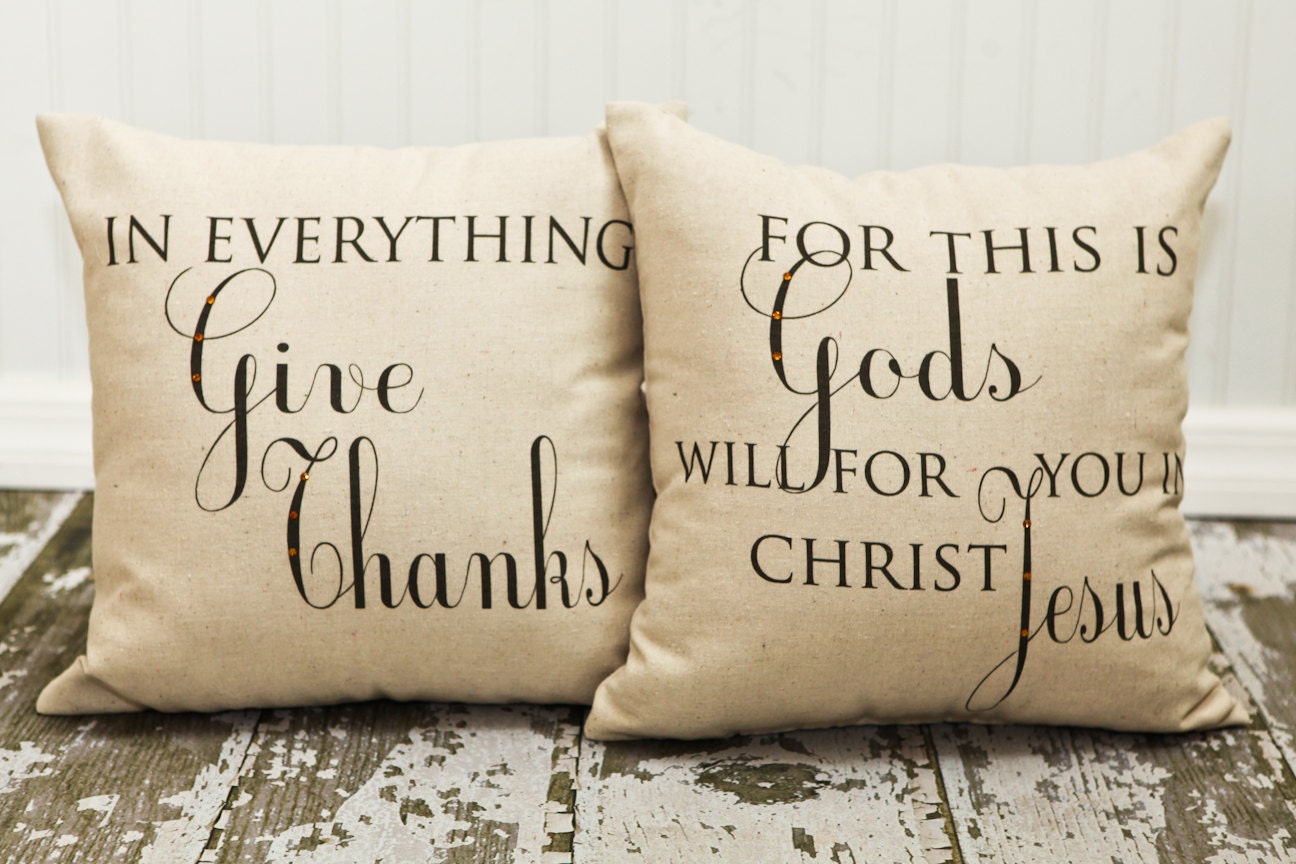 In Everything Give Thanks Duo Cotton Pillow Covers