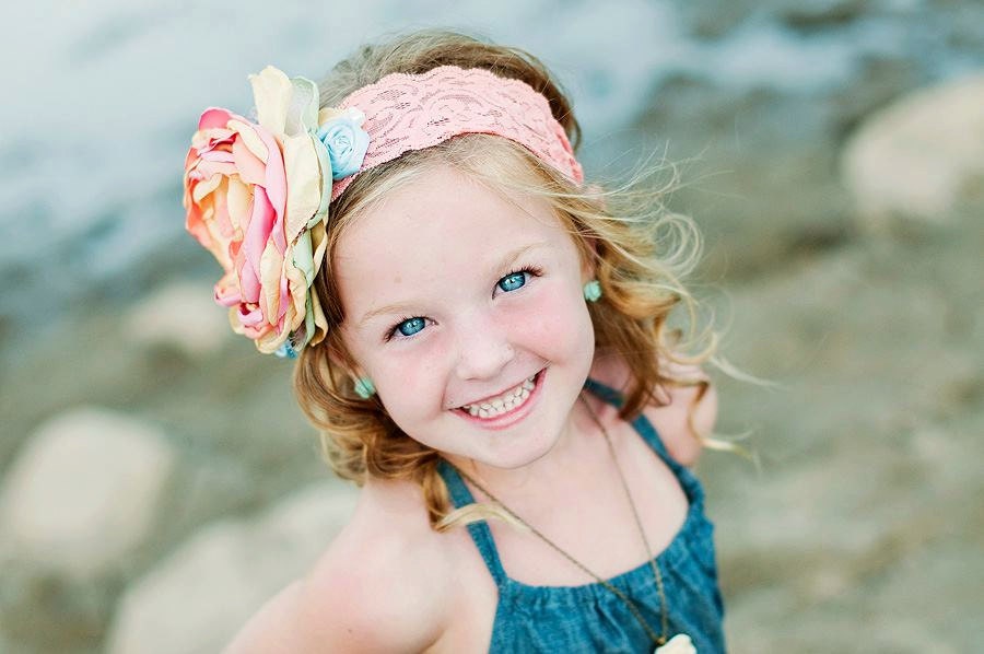 sunset boho chic lace headband made to match Lottie Da baby