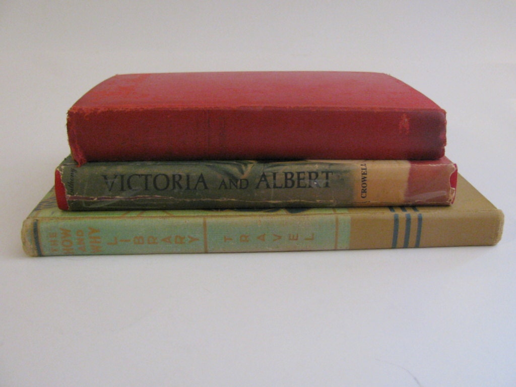 A Tree Grows in Brooklyn Red Teal Green Book Collection for Home Decor