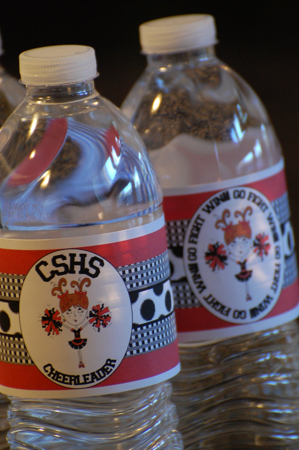 Printable Customizable Cheerleader Water Bottle Labels