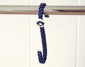 Hook Navy Blue Polka dots Bathroom Bedroom Kitchen Towels Rags Poppy Flowers