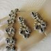 Ornate 50s Filigree Demi Parure (Black Glass Stones/Rhinestones) Bracelet & Drop Earrings