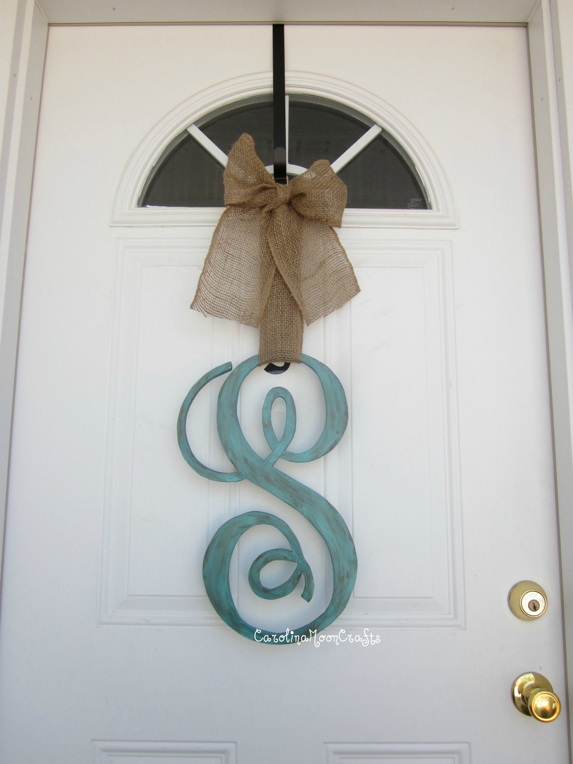 Single Letter Monogram Wooden Door Decor - 18 inches