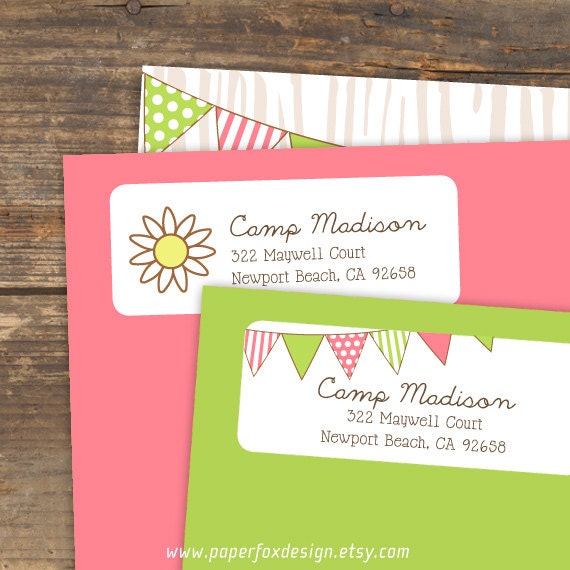 Address Label - Camp Theme - DIY- Printable