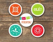 Cupcake Toppers Fiesta - DIY Printable