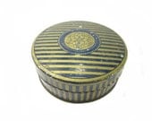 Vintage Tin Box Decorative Gift BoxesTin Box French Tin Box Candy Gold and Blue