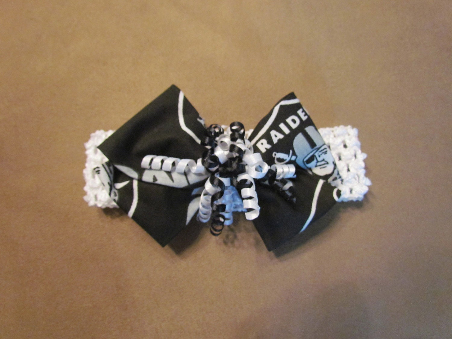 NFL Oakland Raiders Baby Girl Headband Hair Bow