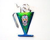 Recycled Wall Art, Day of the Dead Art, Sugar skull, Coffee Wall art, Dia de los muertos, Home decor, sugar skulls decor