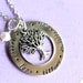 Family tree hand stamped necklace