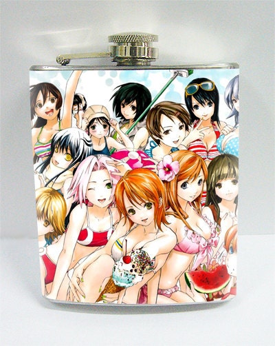 Sexy Girls Anime 7 oz  Stainless Flask