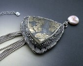 Plumes of silver Marcasite pendant